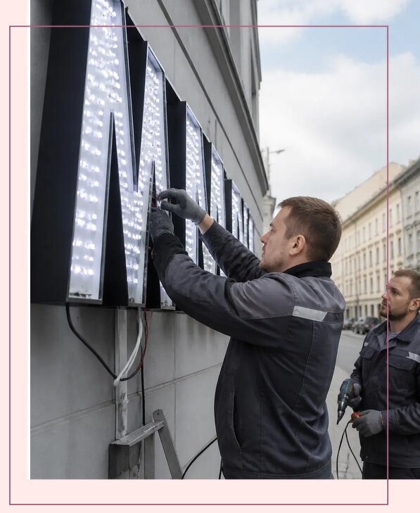 Изготовление и монтаж светодиодных LED вывесок в Коломне