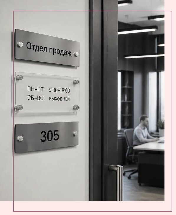 Офисные таблички на дверь в Коломне по цене от 4968 р. | Аванза-Клм